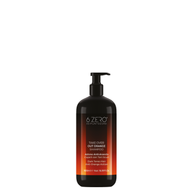 6.Zero Take Over Out Orange Shampoo per capelli con toni scuri azione Antiarancio - 500 Ml