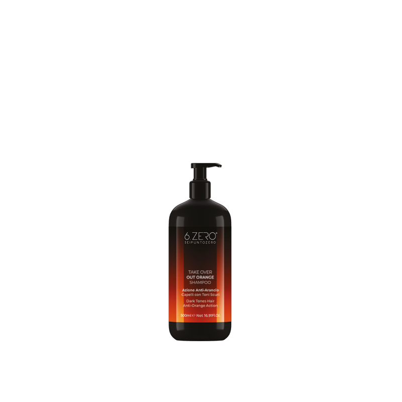6.Zero Take Over Out Orange Shampoo per capelli con toni scuri azione Antiarancio - 500 Ml