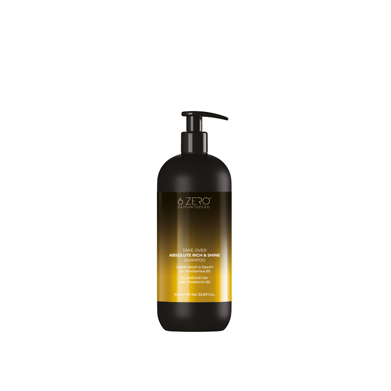 6.Zero Take Over Absolute Rich&Shine shampoo per capelli opachi ed opachi - 1000 Ml
