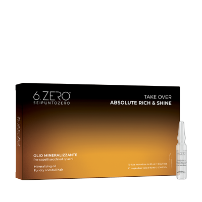 6.Zero Take Over Absolute Rich&Shine Olio Mineralizzante per capelli secchi ed opachi - Fiale 10x10 Ml