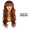 Ser Mulher Chiara Wig Colore 350 Ginger Red, parrucca in termofibra, capelli mossi con frangia - 206 gr