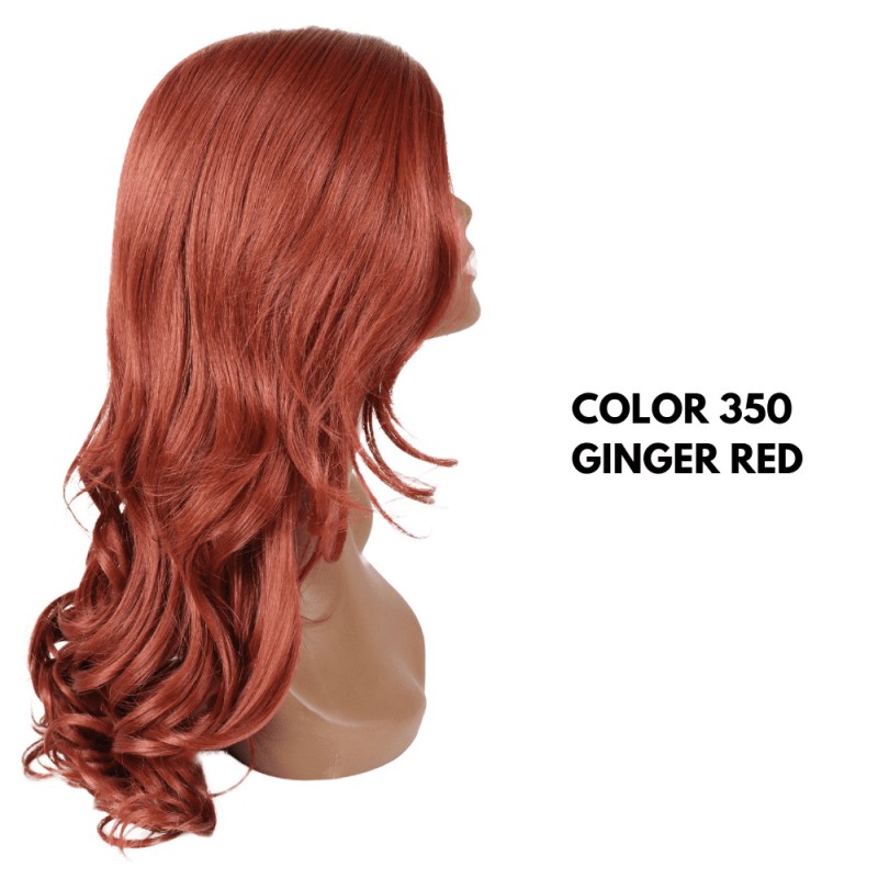 Ser Mulher Stephanie Wig Colore 350 Ginger Red, parrucca in termofibra, capelli lunghi e ondulati - 280 gr