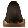 Ser Mulher Mila Wig Colore 1 Black, parrucca in termofibra, capelli lisci con frangia, lunghezza media - 150 gr