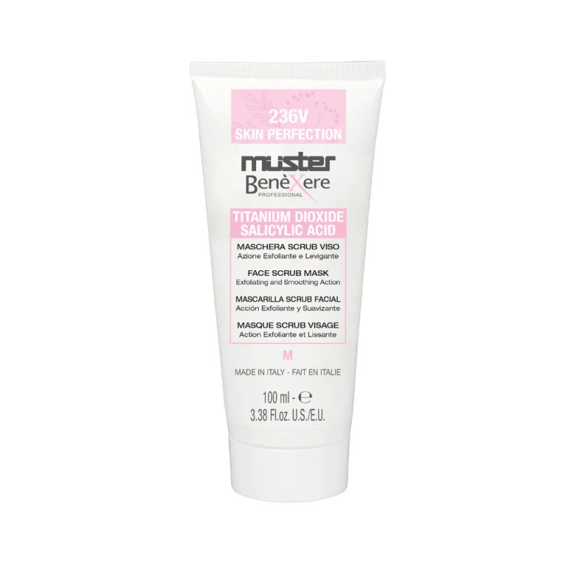 Benexere 236V maschera scrub viso azione esfoliante e levigante Biossido di Titanio e Acido Salicilico - 100 ml