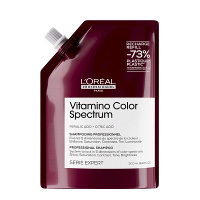 L'Oreal Shampoo Refill Vitamino Color Spectrum, shampoo refill per capelli colorati - 500 ml