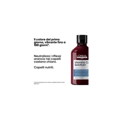 L'Oreal Shampoo Blue Vitamino Color Spectrum, tonalizzante anti arancio - 300 ml