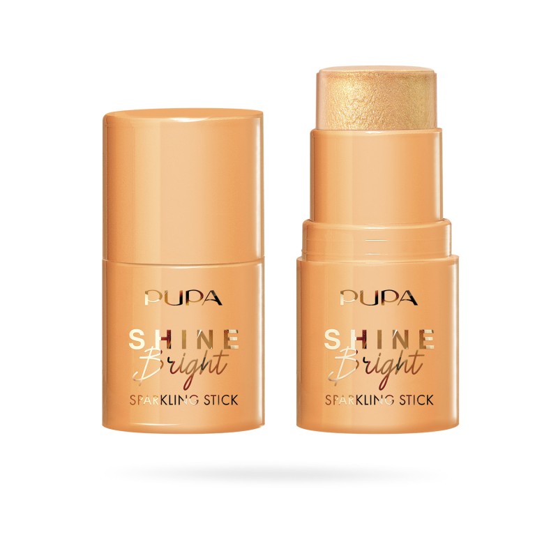 Pupa Shine Bright Sparkling Stick Scintillante Icy Gold - effetto fresco, viso e dècolletè.