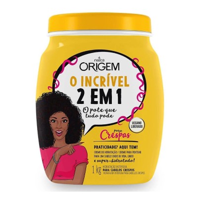 Origem Hair Cream 2 in 1 Crespos - maschera per capelli crespi e molto ricci 2 in 1, maschera idratante e crema leave-in 1 Kg