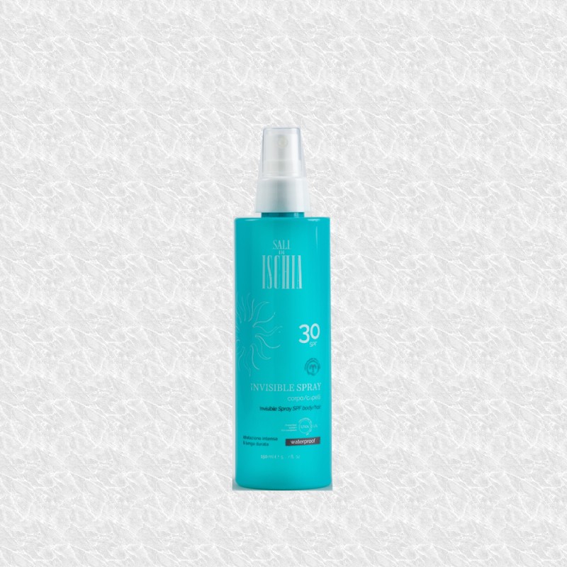 Ischia Invisibile Spray Corpo/Capelli SPF +30 - 150 Ml
COD. IT0561
Protezione immediata - Texture leggera - Effetto invisibile
