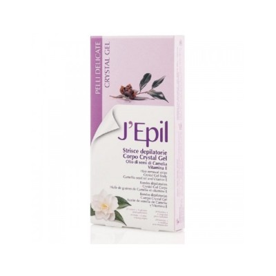 Xanitalia - J'Epil 20 strisce depilatorie già imbevute per pelli delicate con Olio di semi di Camelia e Vitamina E