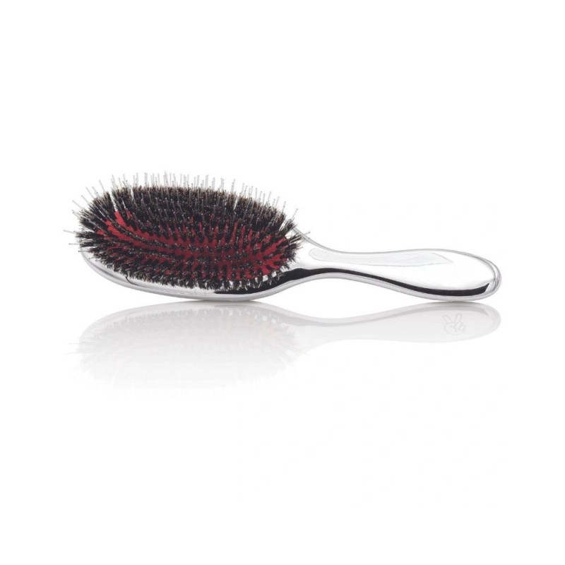 Xanitalia - Spazzola per extension setole miste naturali e nylon cromate silver