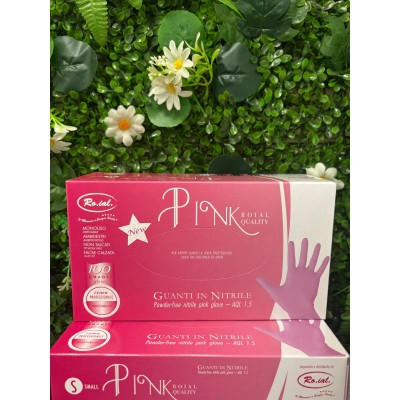 Roial - Guanti In Nitrile Senza Polvere Rosa 100 Pz

MISURA - S