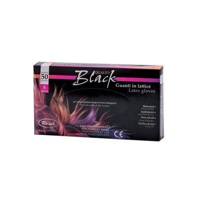 Roial guanti in lattice "Quality Black" non talcati - 50 pz
MISURA "M"