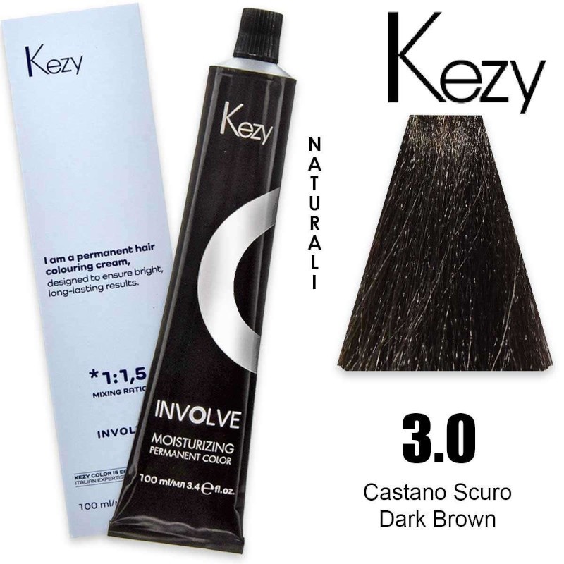 Kezy Involve Color Colorazione Permanente in Crema 3.0 - Castano Scuro