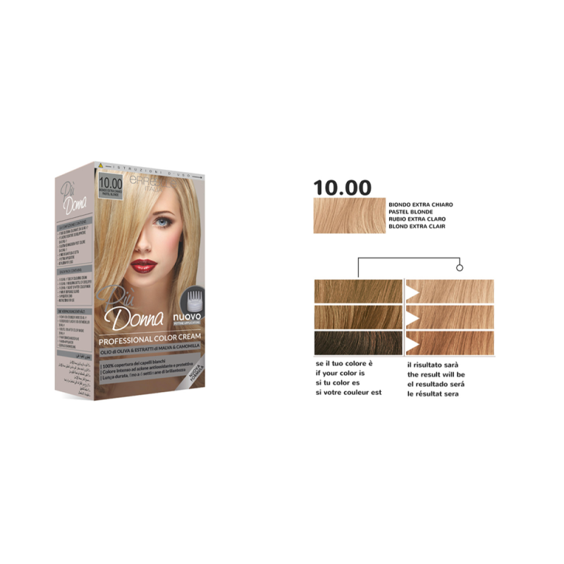 Più Donna Crema Colorante N.10,00 Biondo extra chiaro