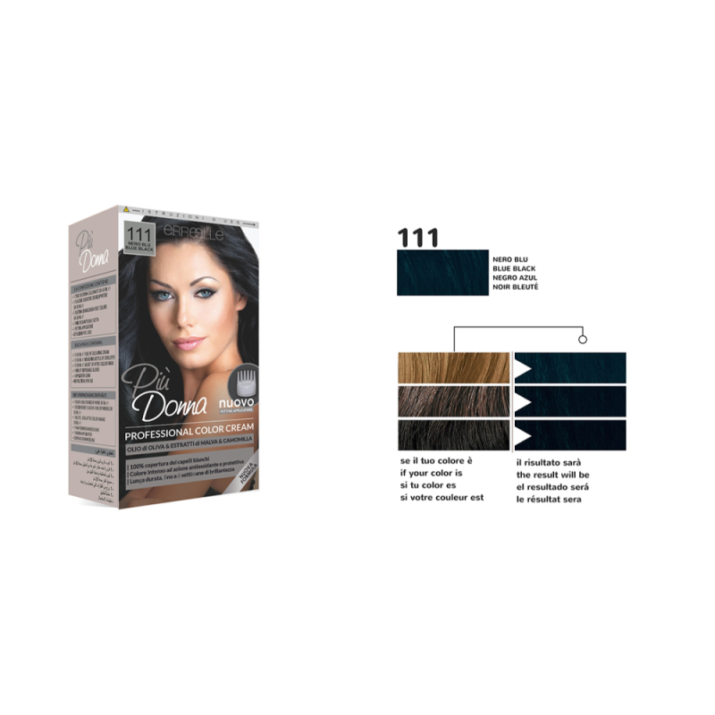 Più Donna Crema Colorante N.111 Nero blu