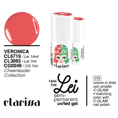 Clarissa Lei smalto semipermanente led e Uv cl 3865 Veronica - 7 ml