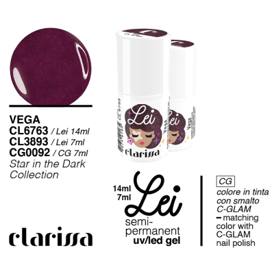 Clarissa Lei smalto semipermanente led e Uv cl 3893 Vega - 7 ml