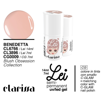 Clarissa Lei Benedetta Smalto Semipermanente 7ml cl 3896 Blush Obsession Collection