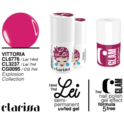 Clarissa Lei smalto semipermanente led e Uv cl 3237 Vittoria - 7 ml