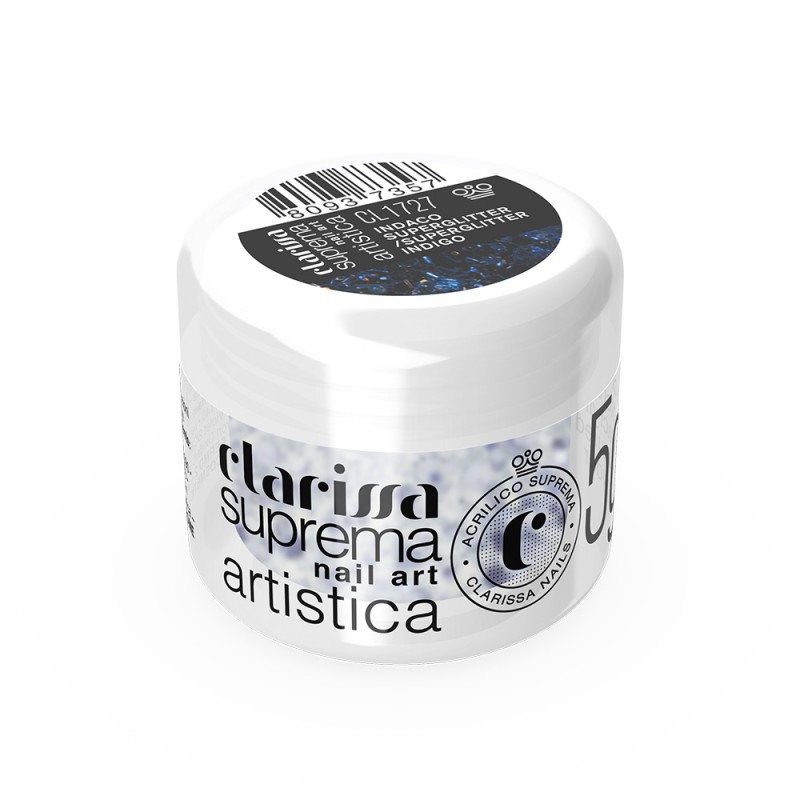 Polveri acriliche colorate che permettono di realizzare facilmente decori 3D e fantastici nail french - Indaco Superglitter