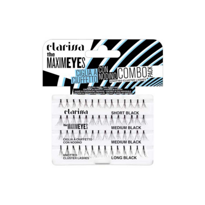Ciglia a ciuffetto con nodino colore nero misura corte medie lunghe, 56 ciuffetti (14 corte/28 medie/14 lunghe)