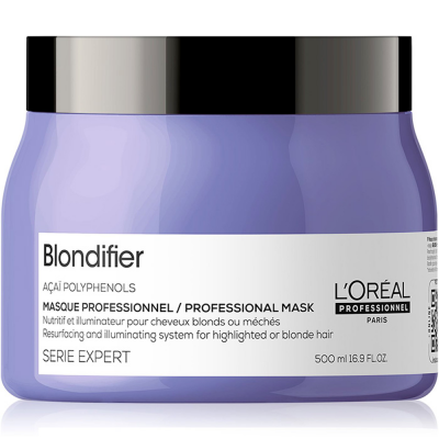 L'Oreal serie expert blondifier maschera riparatrice e illuminante per capelli capelli biondi - 500 ml