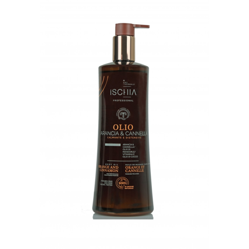 Ischia Olio Massaggio Corpo Arancia e Cannella Calmante e Distensivo -  500 Ml