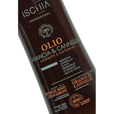 Ischia Olio Massaggio Corpo Arancia e Cannella Calmante e Distensivo -  500 Ml