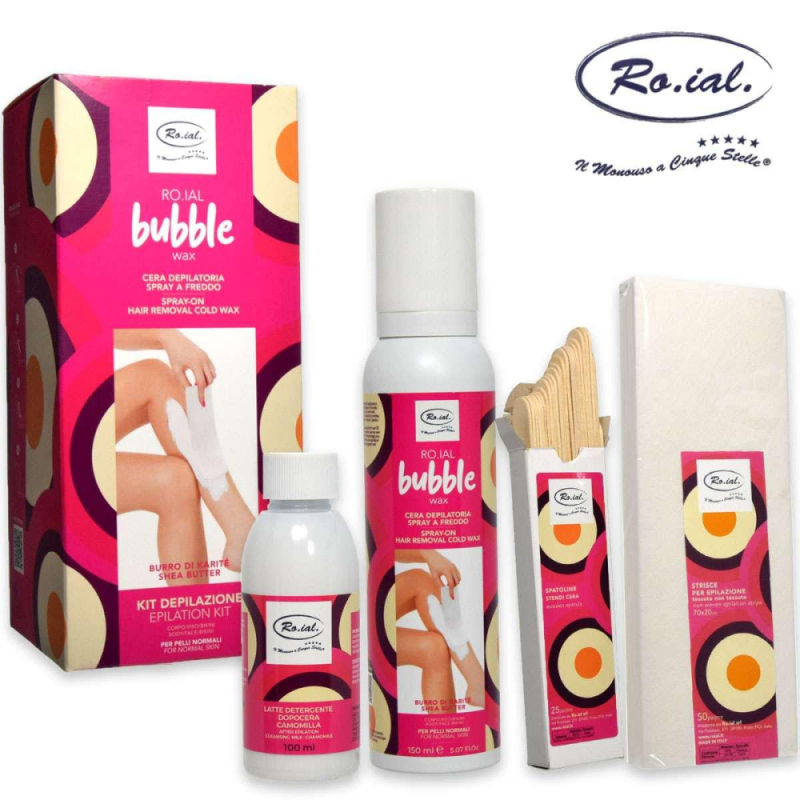 Kit cera depilatoria spray a freddo Bubble Wax Clorofilla Roial