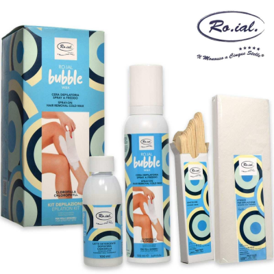 Roial Bubble Kit Depilazione a freddo per pelli sensibili con clorofilla