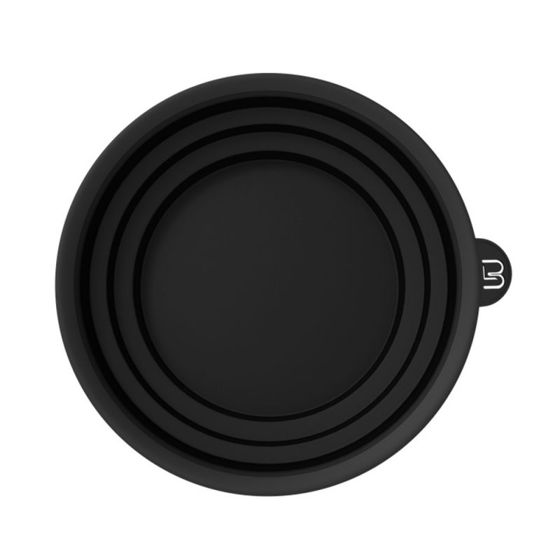 ciotola in silicone anti-macchia e risparmia spazio. colore nero