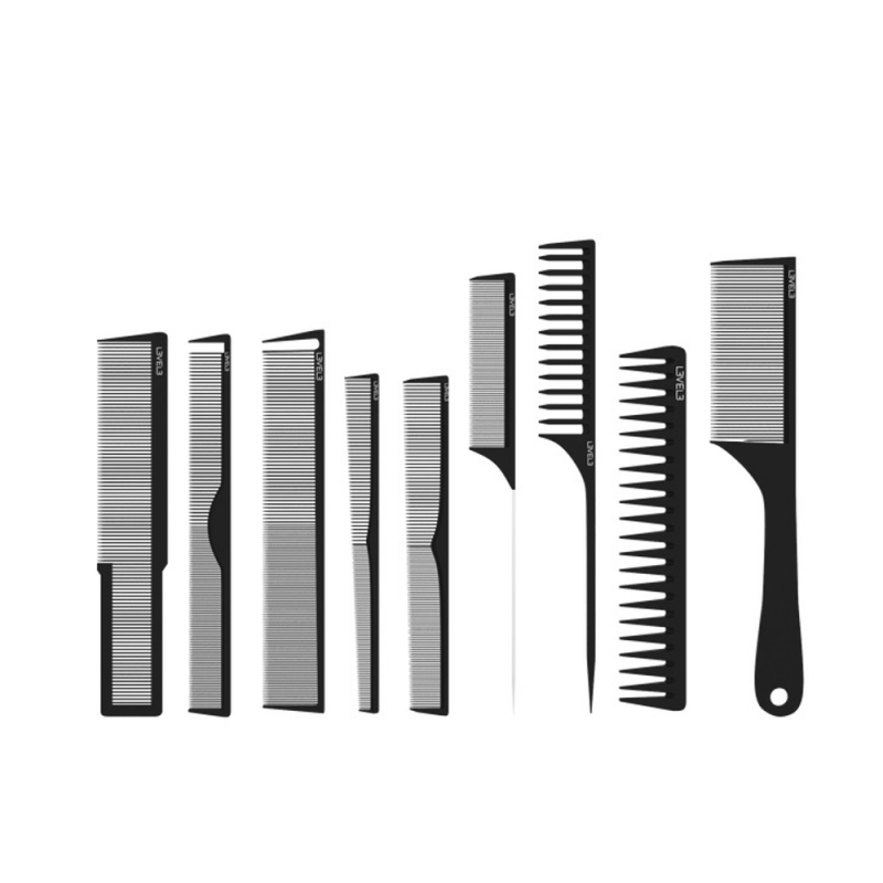 Pettini styling comb set 9 pezzi