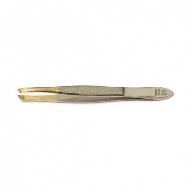 Wal pinzette nichelate satinate punta oro cod.7333/S