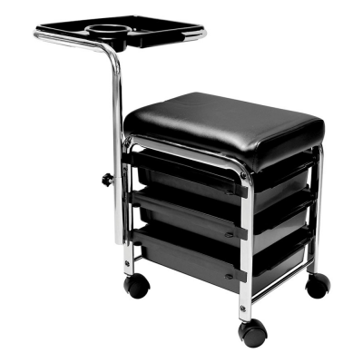 Carrello manicure con seduta e ripiano d'appoggio per le mani Melcap - colore Nero