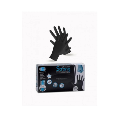 Guanti in nitrile neri Strong , taglia L - 100 pezzi