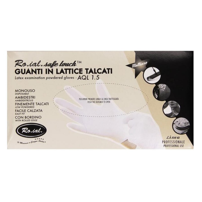Roial guanti in lattice talcati taglia M - 100 pezzi