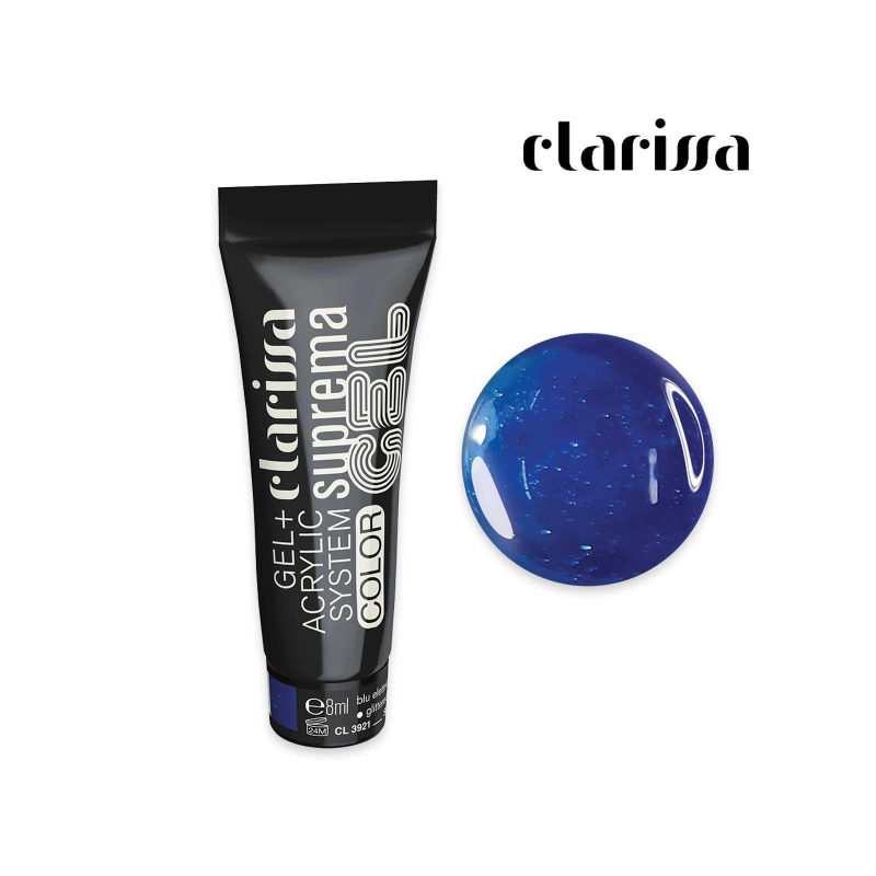 Clarissa suprema gel costruttore color blu elettrico glitterato - 8ml