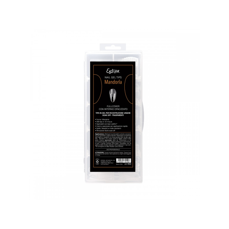 Estrosa Nail Gel tips 12 misure forma mandorla - 240 pezzi