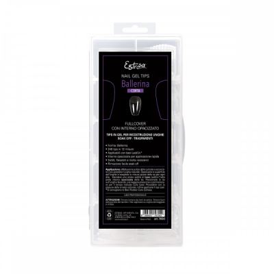 Estrosa nail gel tips forma ballerina corta 12 misure - 240 pezzi