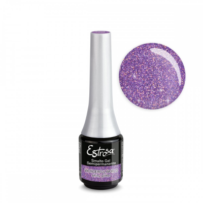 Estrosa smalto gel gel semipermanente Wonderfulò World shiny glitter - 7 ml