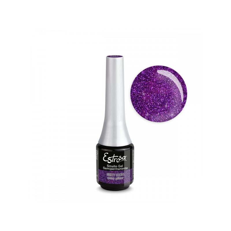 Estrosa smalto gel semipermanente -Sexy icon shiny glitter 7 ml