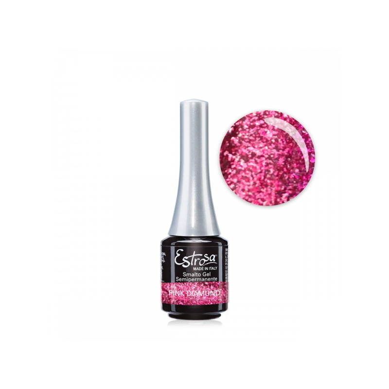 Estrosa smalto gel semipermanente - Pink diamond glitter chrome 7 ml