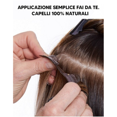 Sohair Easy 20 extension capelli naturali con clips 55-60 cm - Colore 1004 Silver Dark
