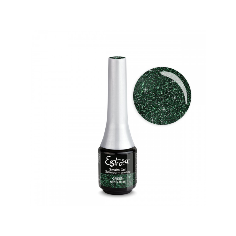Estrosa smalto semipermanente Glitter Flash - Green 7 ml
Colore verde - glitter luminoso