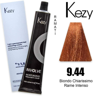 Kezy Involve Color colorazione permanente in crema 9.44 - Biondo Chiarissimo Rame Intenso 100 ml