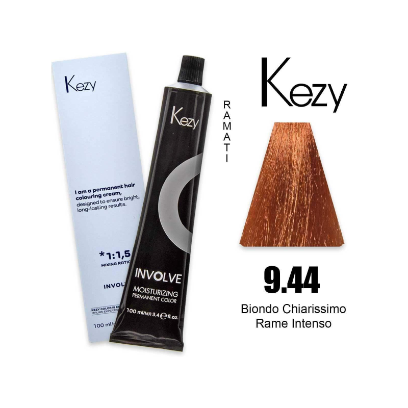 Kezy Involve Color colorazione permanente in crema 9.44 - Biondo Chiarissimo Rame Intenso 100 ml