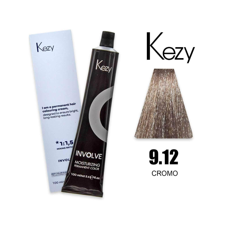 Kezy Involve Color colorazione permanente in crema 9.12 - Cromo 100 ml