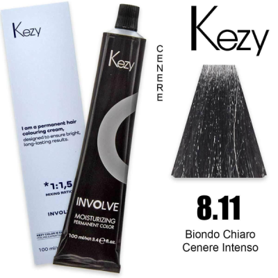 Kezy colorazione permanente in crema 8.11 - Biondo Chiaro Cenere Intenso 100 ml