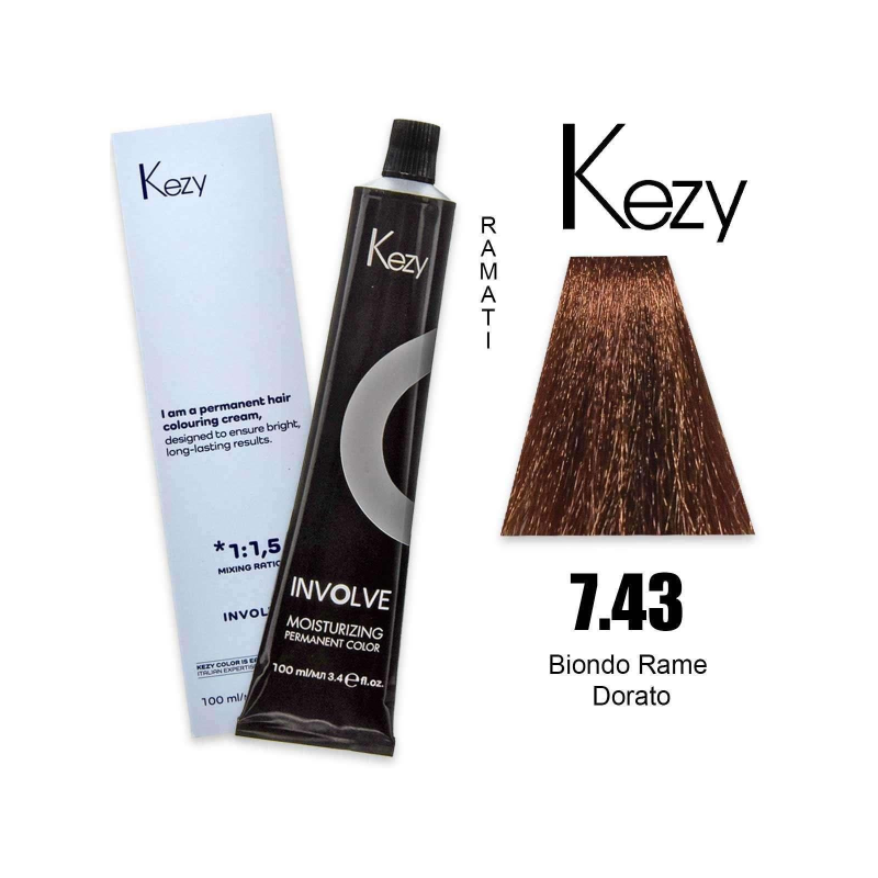 KEzy colorazione permanente in crema 7.43 - Biondo Rame Dorato 100 ml